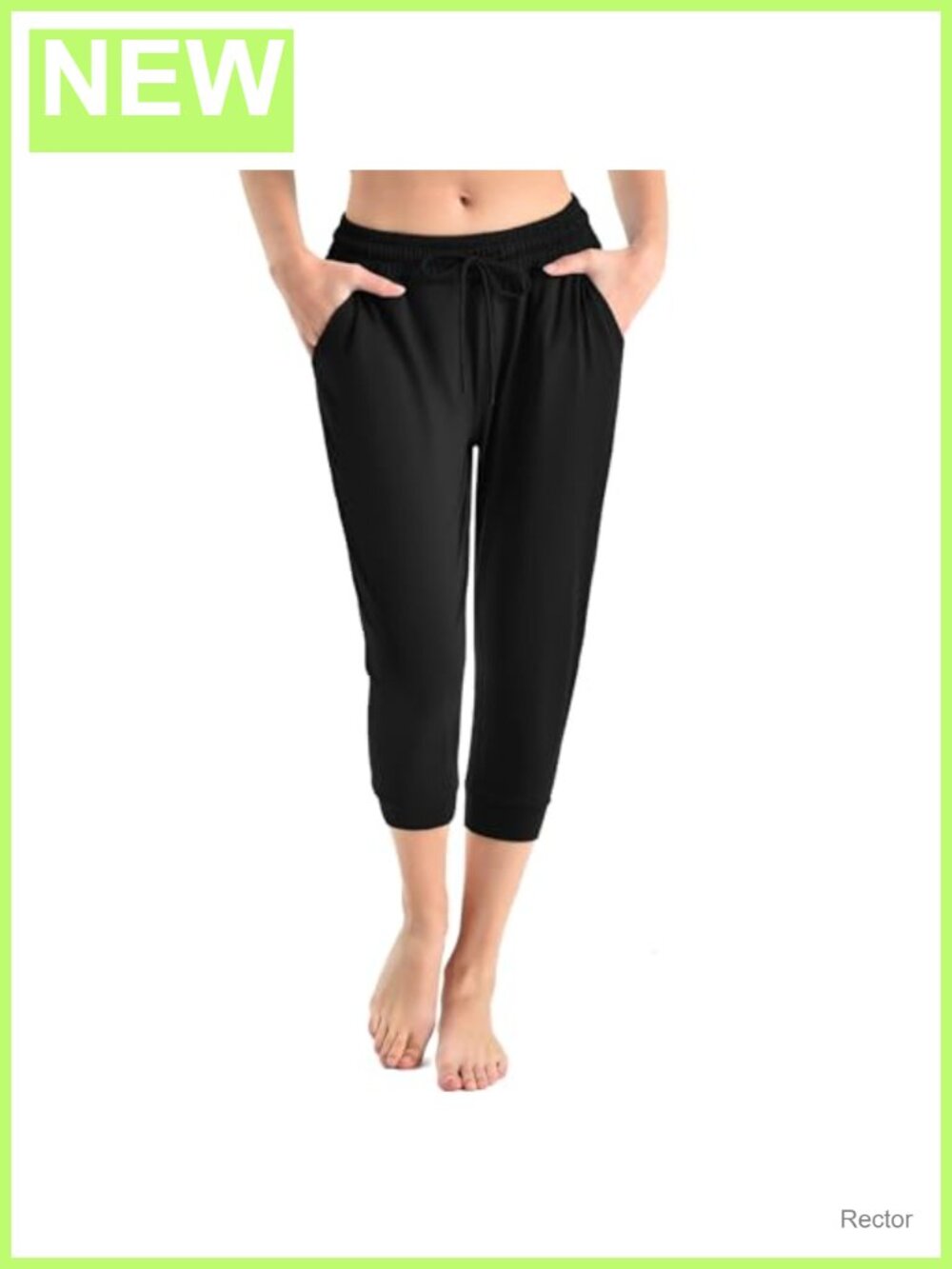 Women's Cropped Jogger Pants with Pockets, Ankle Cuffed Sweatpants